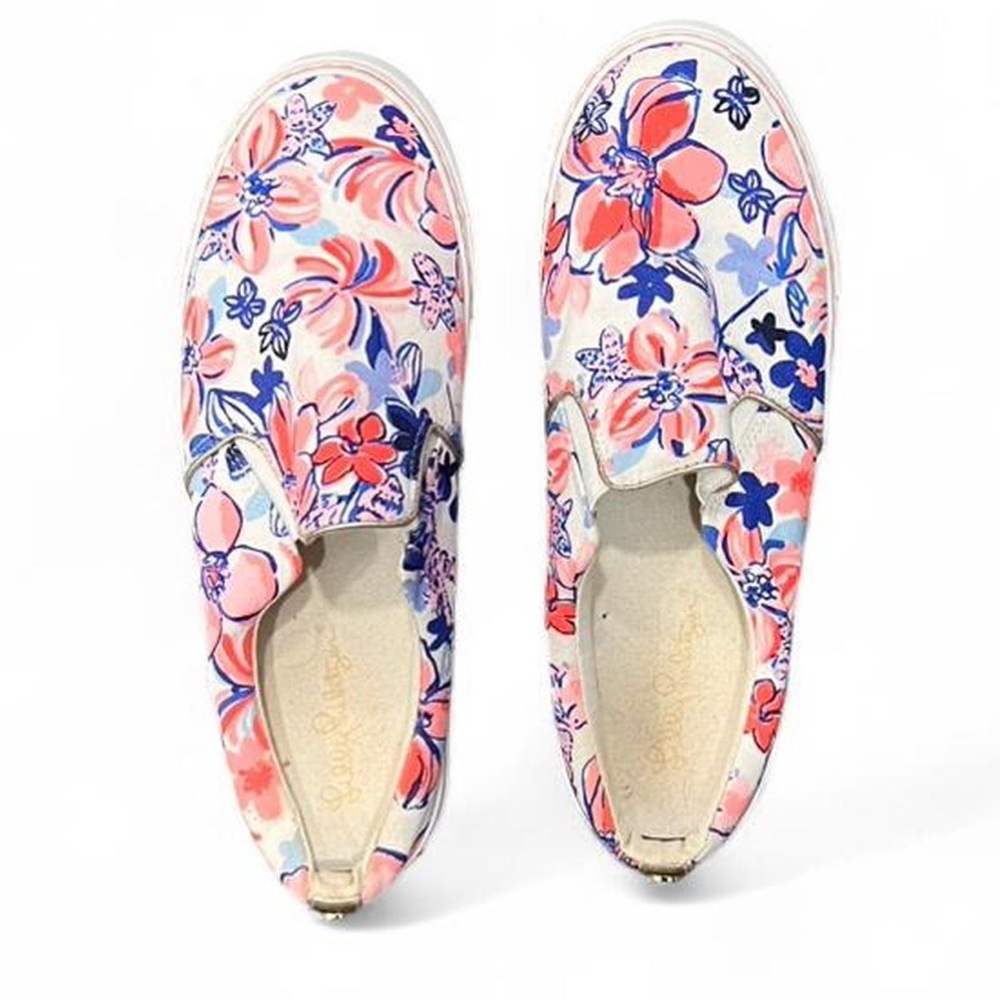 Lilly Pulitzer Pink and Blue Floral Sneakers